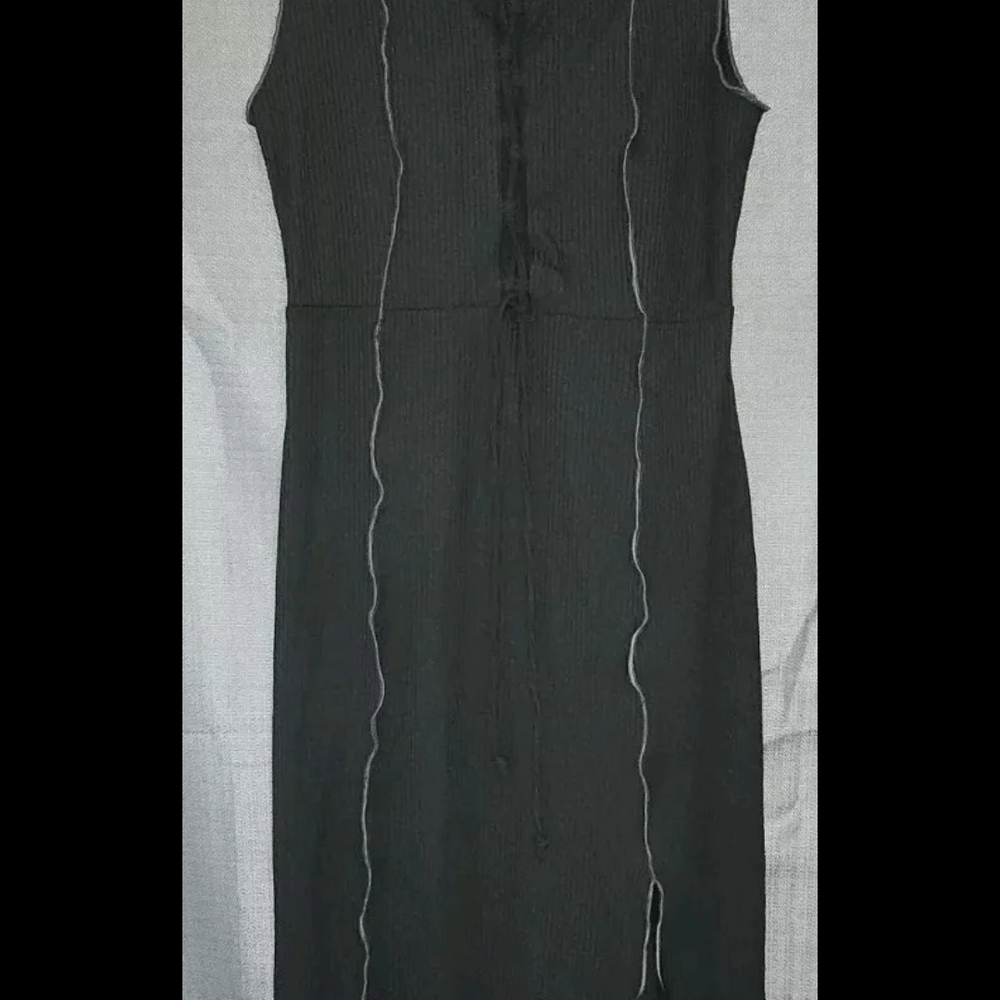 Wild Fable Black Sleeveless Sheath Midi Dress
